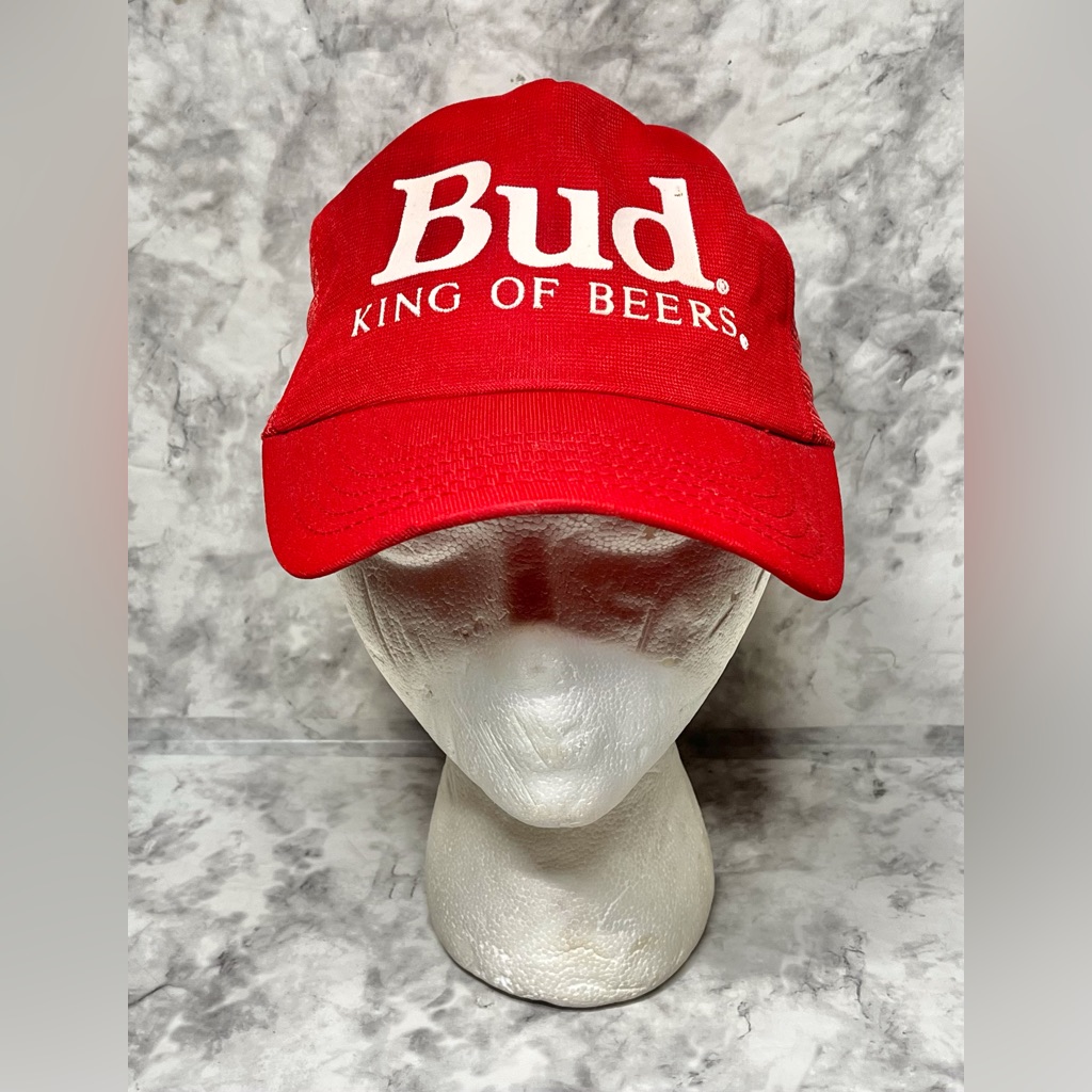 Vintage Budweiser Hat Snapback Bud King Of Beers Trucker Snapback 80s Adjustable